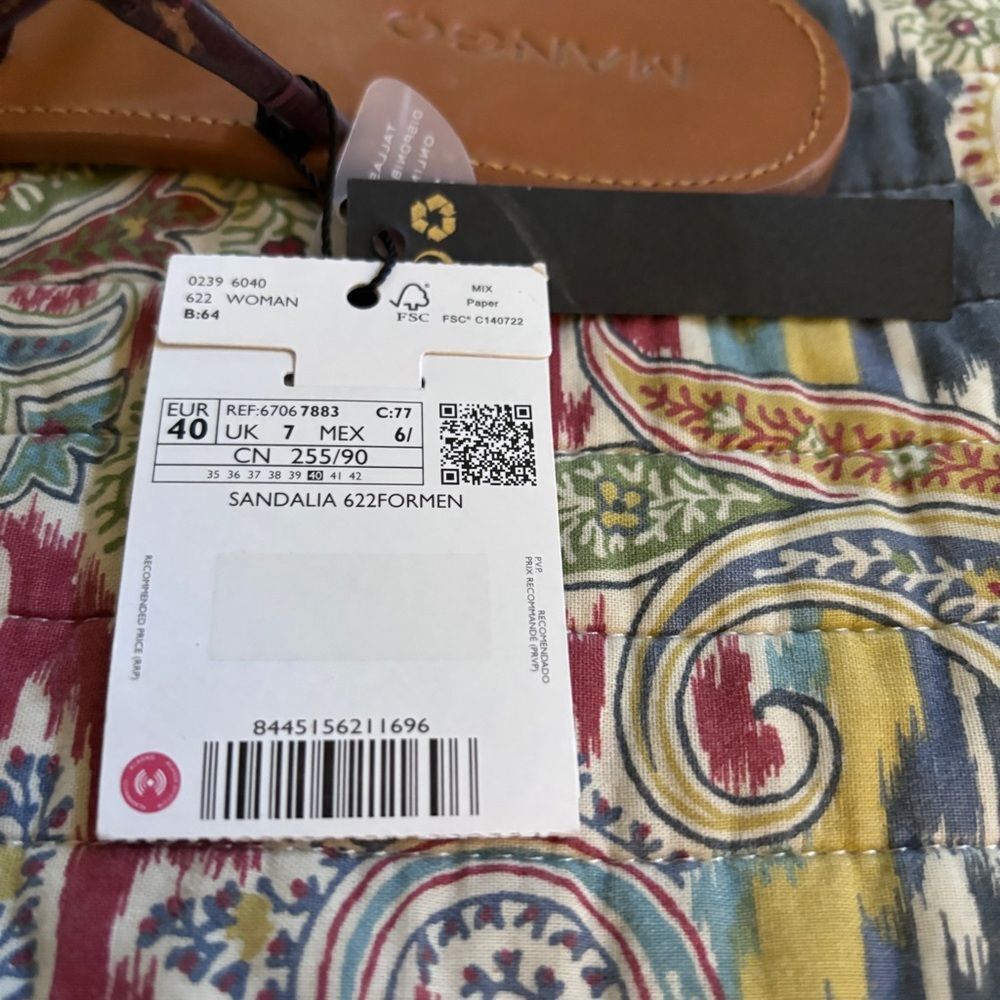Mango Dark Burgundy Croc Leather Sandals Sz 40 - Picture 7 of 8